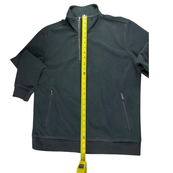 Banana Republic Men’s Quarter Zip Snap Pullover Black Fleece Top Size Large - Picture 12 of 15